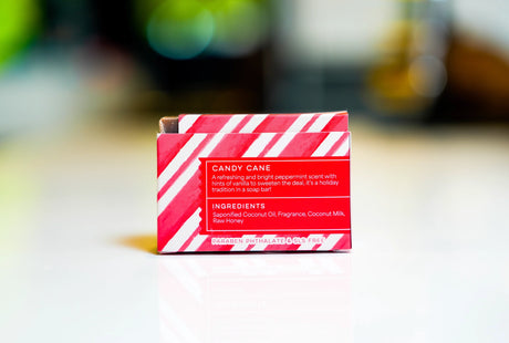 Candy Cane Peppermint & Vanilla Bar Soap | Kuhdoo