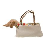 wiener dog toy in carrier bag by Creative Co-Op