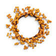 12-inch dark yellow berry candle ring for fall tabletop and flameless candle décor