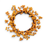 12-inch dark yellow berry candle ring for fall tabletop and flameless candle décor