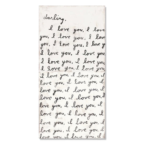 darling i love you wood art tile 9x18 sugarboo wall decor handwritten script sign