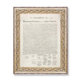 declaration of independence framed wall art patriotic decor vintage document print gold frame
