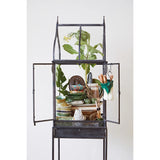 Vintage-Inspired Black Metal & Acrylic Terrarium with Legs