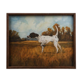 English Pointer Hunting Dog Wood Framed Print Under Glass Wall Decor