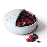 White Ceramic Berry Bowl Strainer