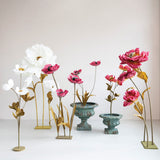 Oversized Burgundy Paper Flowers with Stand