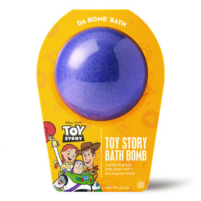 Disney and Pixar Toy Story purple bath bomb by Da Bomb with Galactic Grape fragrance and a surprise inside
