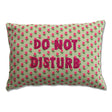 20x14 floral lumbar pillow with pink flowers and Do Not Disturb embroidered text