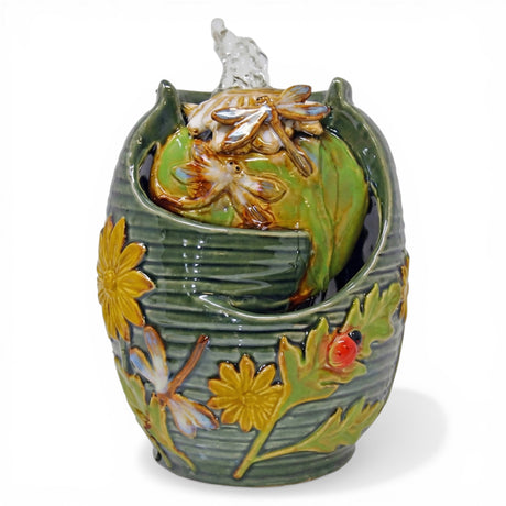 dragonfly ceramic tabletop fountain indoor water feature with pump