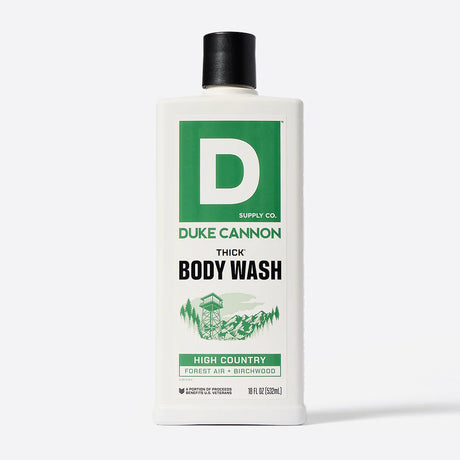 Duke Cannon High Country THICK Body Wash forest air and birchwood scent 18 oz