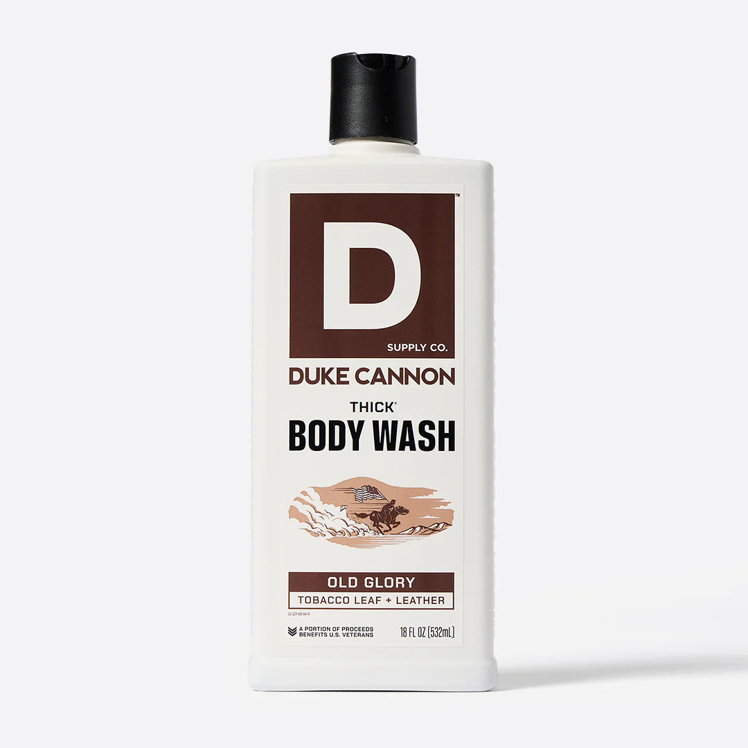 Duke Cannon Old Glory THICK Body Wash tobacco leaf and leather scent