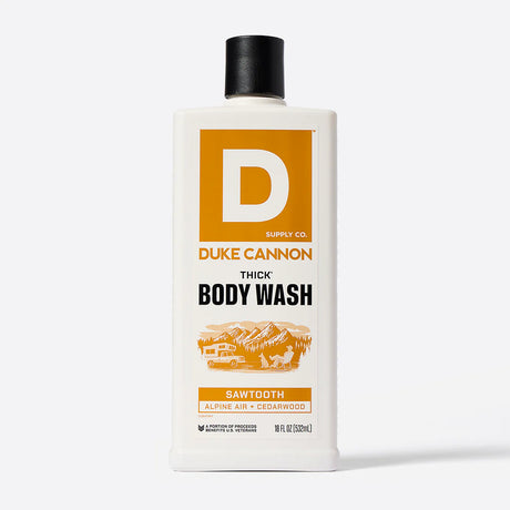 Duke Cannon Sawtooth THICK Body Wash alpine air and cedarwood scent