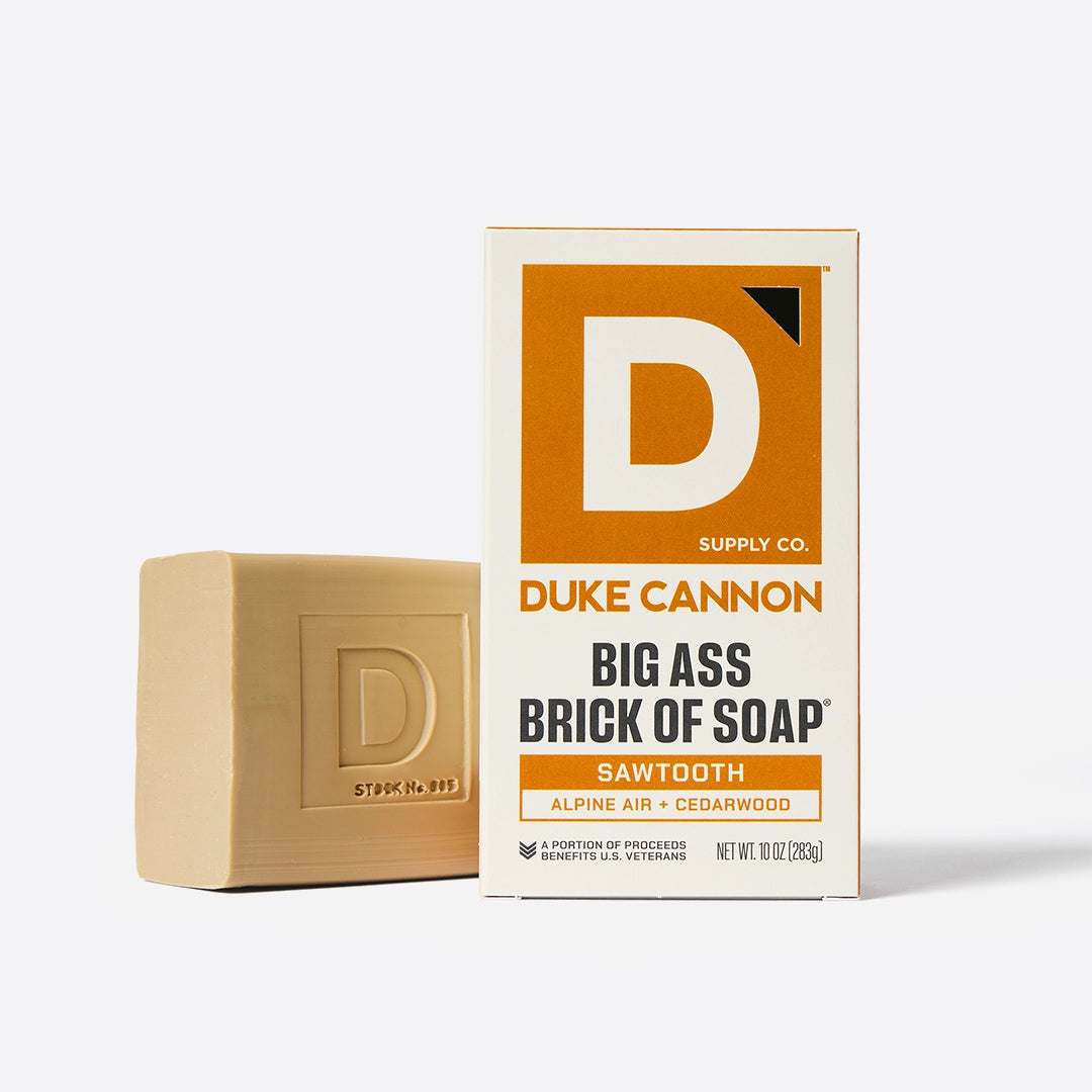 Duke Cannon Sawtooth 10 oz soap bar with alpine air and cedarwood scent