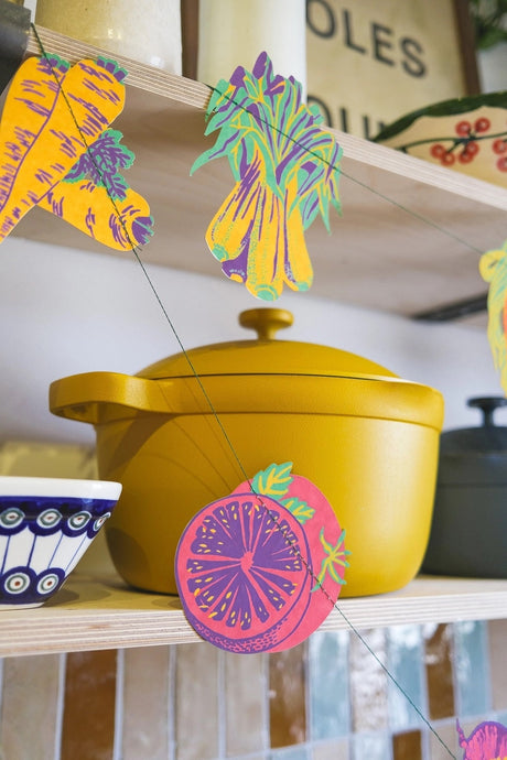 Hand-Sewn Vegetables Paper Garland | East End Press