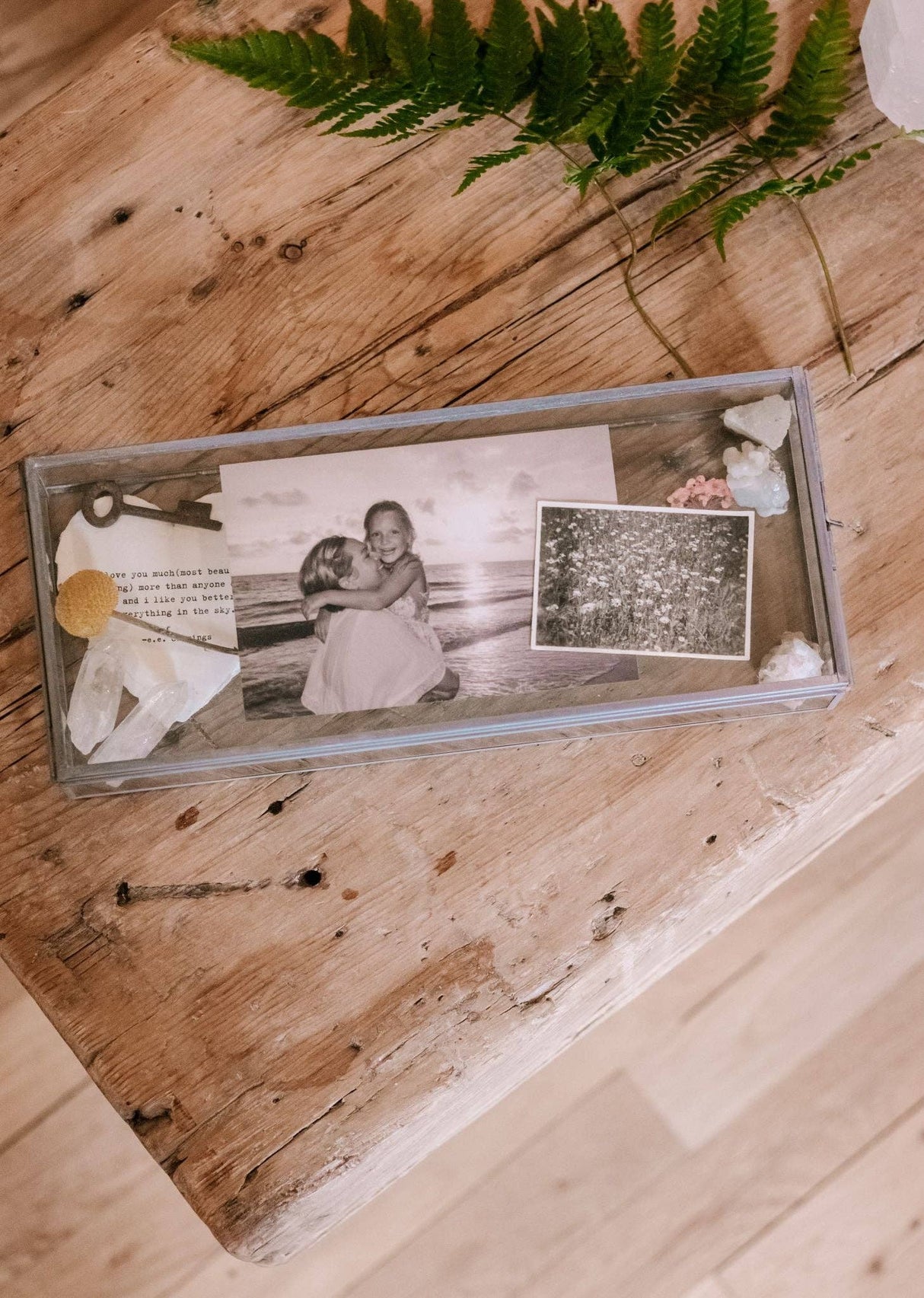 Skinny Rectangle Glass & Zinc Memory Box