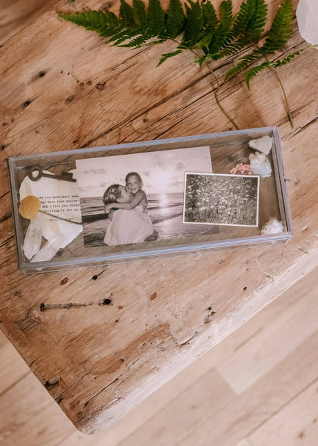 Skinny Rectangle Glass & Zinc Memory Box