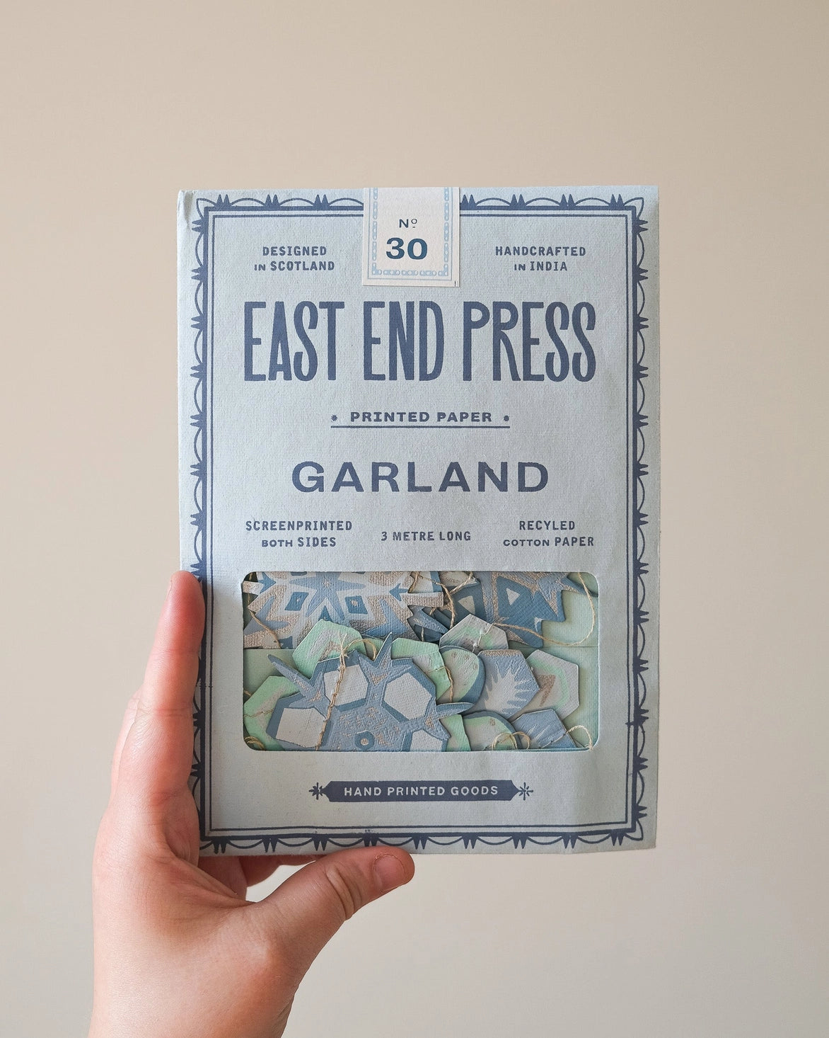 Snowflakes Sewn Paper Garland | East End Press