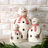 Striped Scarf Metal Snowman Figurines | 3 Sizes