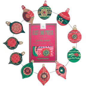 East End Press Baubles paper Christmas garland with ten hand-printed vintage ornament shapes
