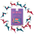 East End Press Bright Reindeer paper Christmas garland with red, teal and gold hand-printed reindeer
