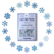 East End Press snowflake paper garland with twenty hand-printed blue and mint snowflake shapes