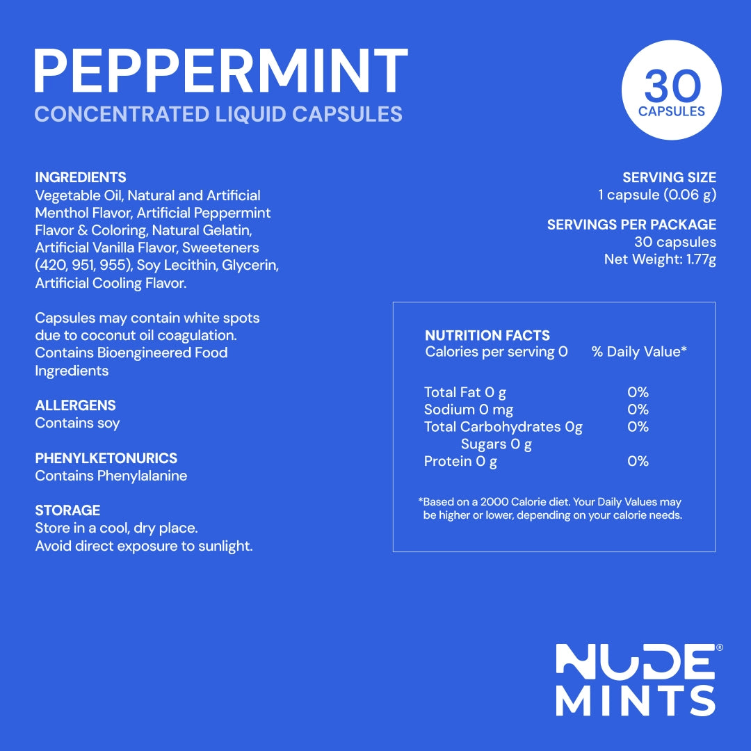 NUDE Mints Dual Action Liquid Capsules