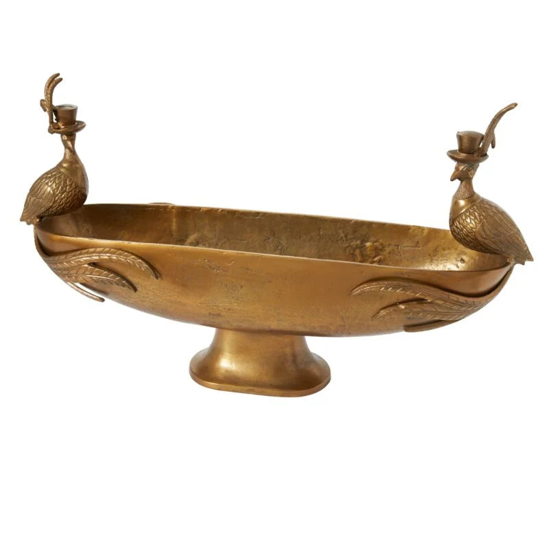Gold Aluminum Emerson Footed Boat Bowl