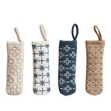 embroidered cotton pot holder handle by creative co-op