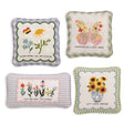embroidered floral sentiment mini pillow with beaded trim decorative accent pillow spring and garden home decor