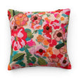 multicolor floral embroidered throw pillow for sofa, bed, and layered home decor styling