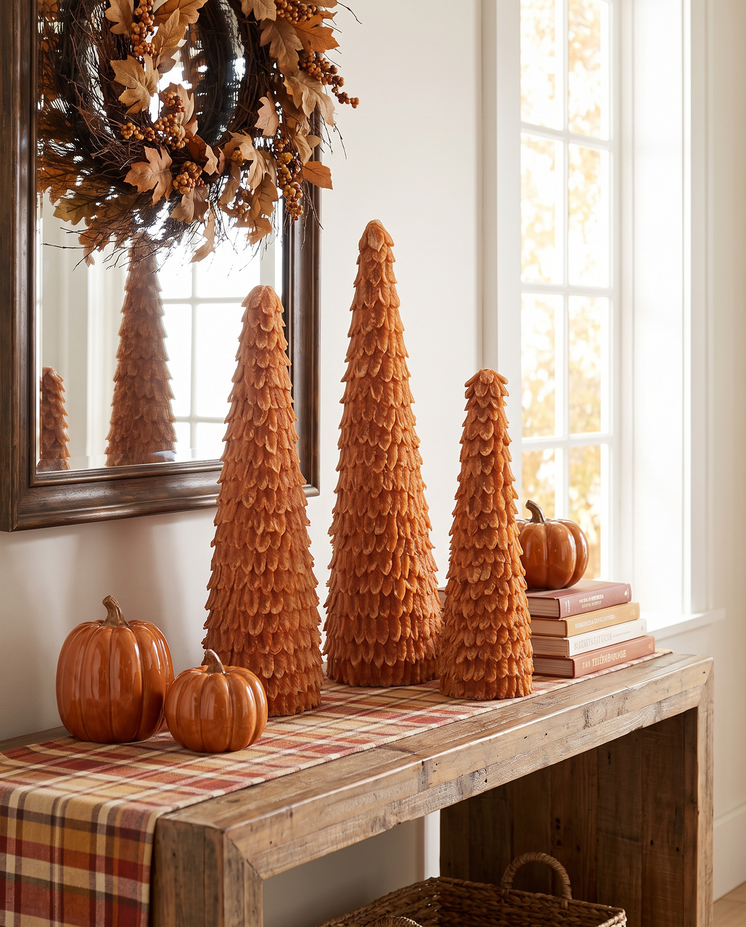 Mustard Orange Paper Petal Cone Tree