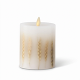 White Wax Wheat Luminara Flameless Pillar Candle