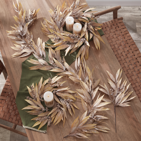 Tan Eucalyptus & Rosehip Wreath