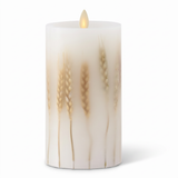 White Wax Wheat Luminara Flameless Pillar Candle