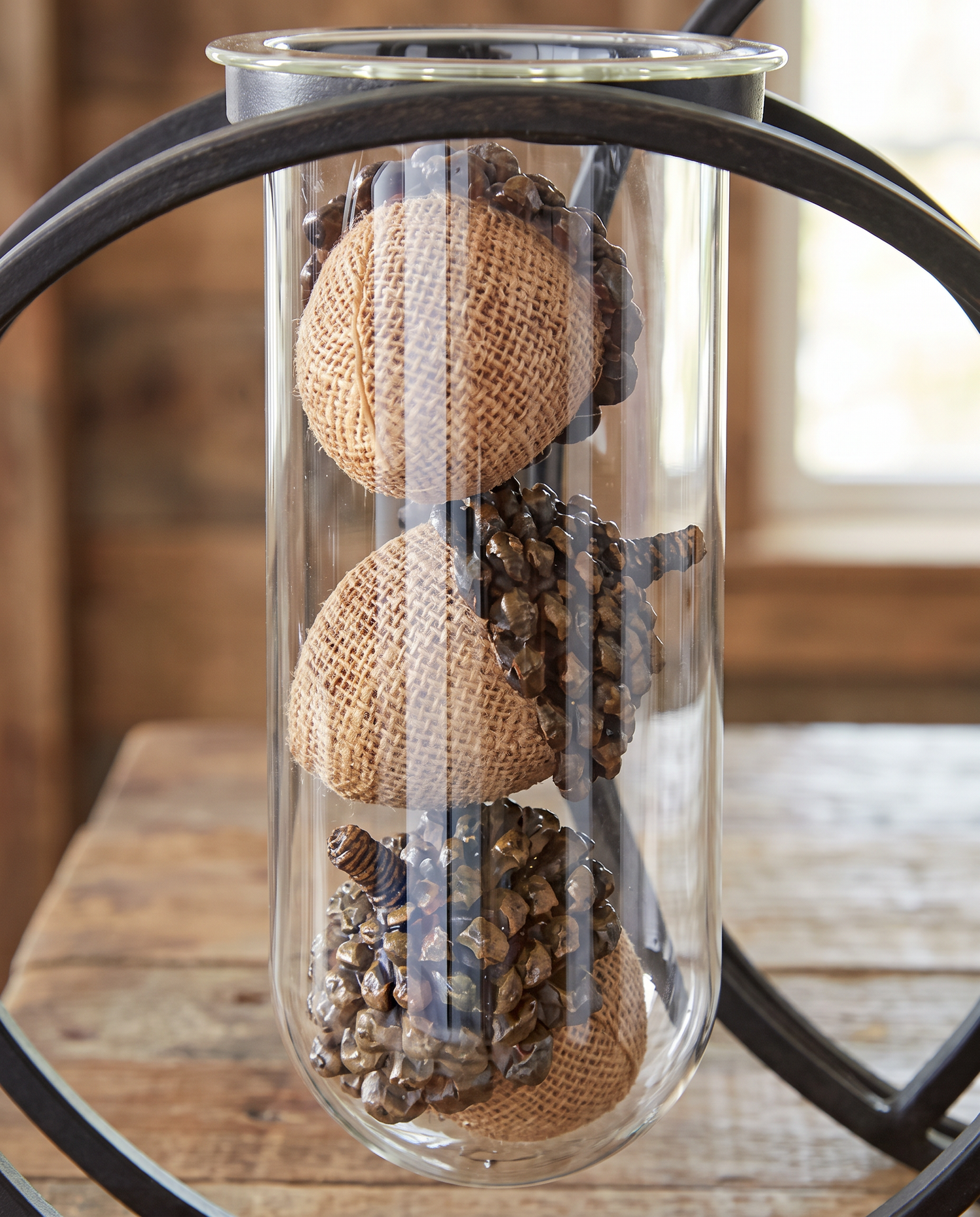 Light Brown Resin Acorn with Pinecone Top