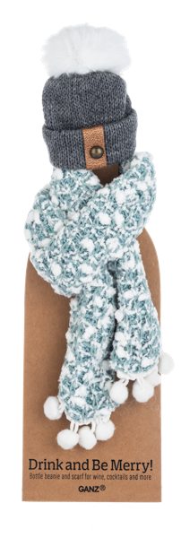 Holiday Wine Bottle Topper Beanie & Scarf Sets