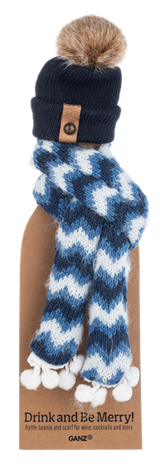 Holiday Wine Bottle Topper Beanie & Scarf Sets