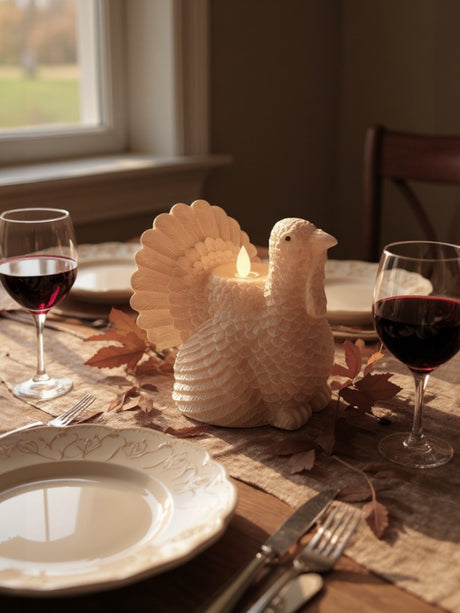 Turkey Shaped Moving Flame LED Wax Candle