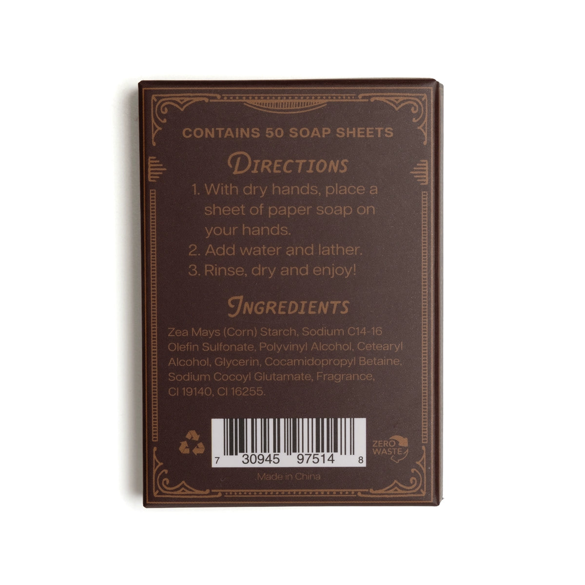 Cinnamon + Clove Paper Soap Travel Sheets
