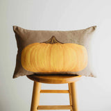 Primitive Yellow Pumpkin Lumbar Throw Pillow