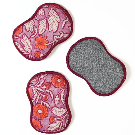 Re:Usable Burgundy Botanical Sponge (Set of 3)