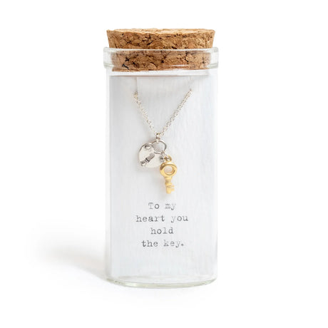 Message in a Bottle Necklace with Quote Card in Glass Vial
