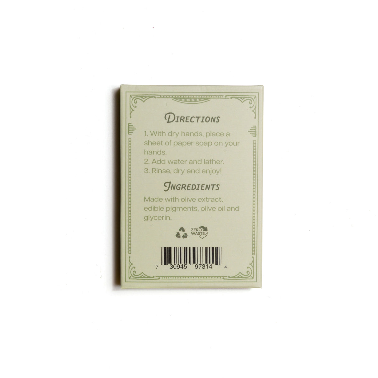 Olive Oil Paper Soap Travel Sheets