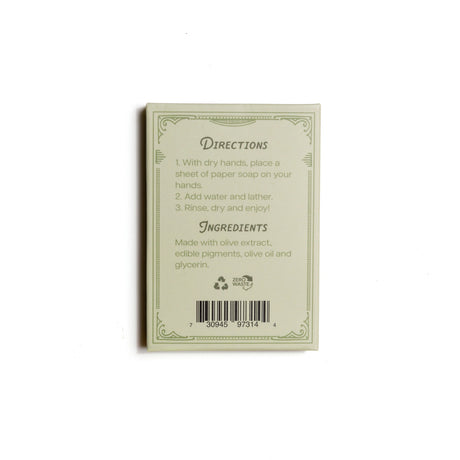 Olive Oil Paper Soap Travel Sheets