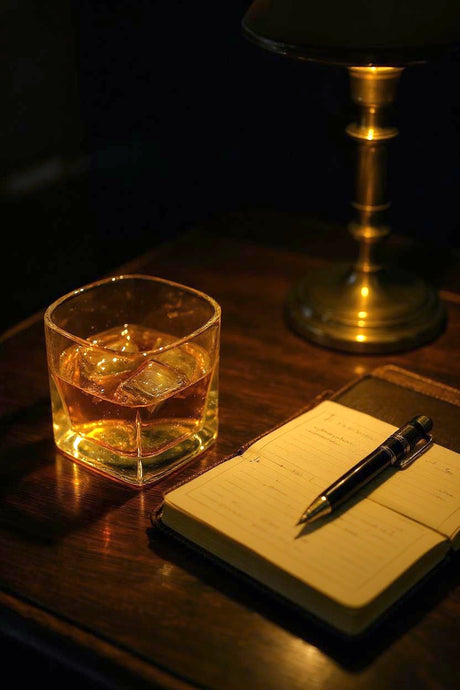 Realistic Fake Scotch Whiskey Glass with Ice