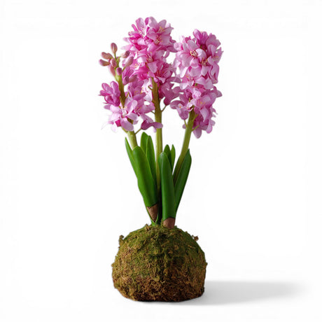 faux lavender hyacinth moss ball artificial flower arrangement spring decor pastel floral