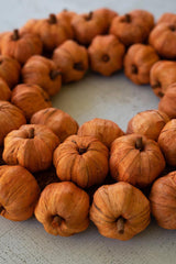 Kalalou faux pumpkin wreath for fall harvest decorating