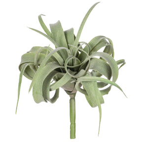 Artificial Tillandsia air plant with curled green leaves