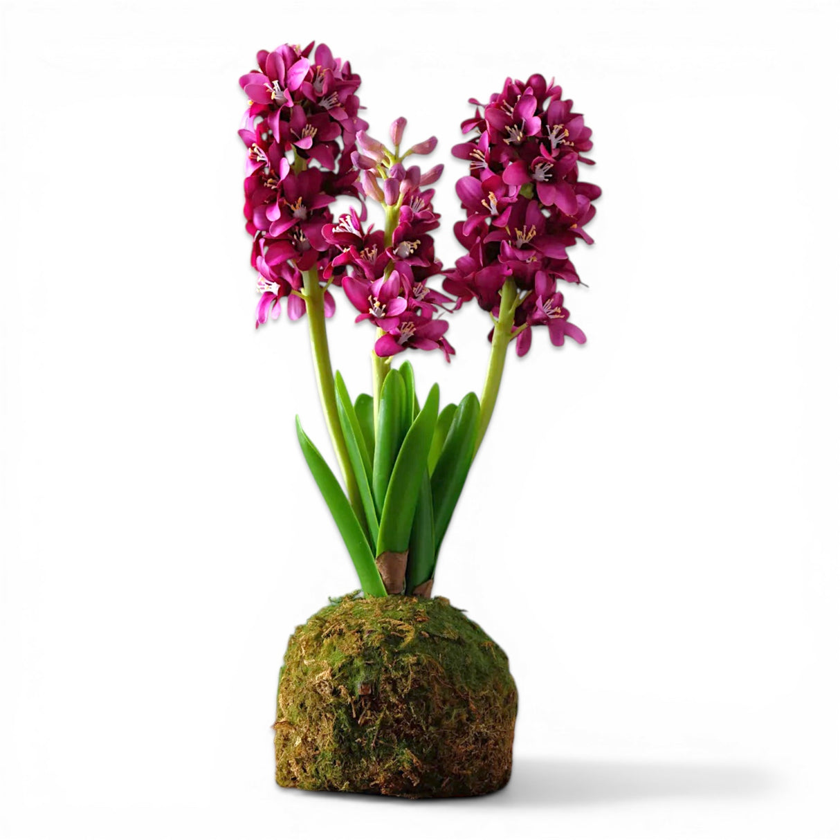 faux violet hyacinth moss ball artificial flower arrangement purple spring decor tabletop floral