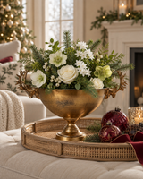 Gold Aluminum Deer Pedestal Bowl